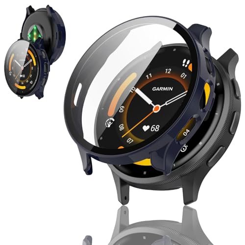 FINEEN Garmin�i�K�[�~���jvenu 2/3/3S/4 �J�o�[ PC�f�� �����K���X�S�ʕی� �Ή� garmin venu 3 ��p �ی�P�[�X �f�U�C���ȒP���t�� �ϏՌ��� �����ߗ� �w��h�~ for �K�[�~�� venu3 �P�[�X ���{���Ɏq