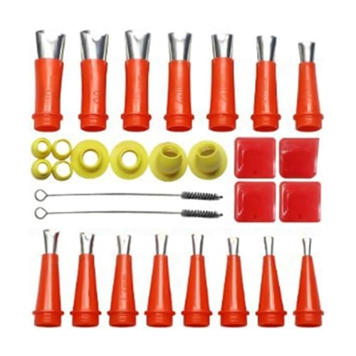 Decorhome Kit de acabado fácil de sellar, puntas de sellado | 29 boquillas de sellado Poratble para puntas de sellado - Herramienta de acabado de sellador, aplicador de boquillas de sellado para