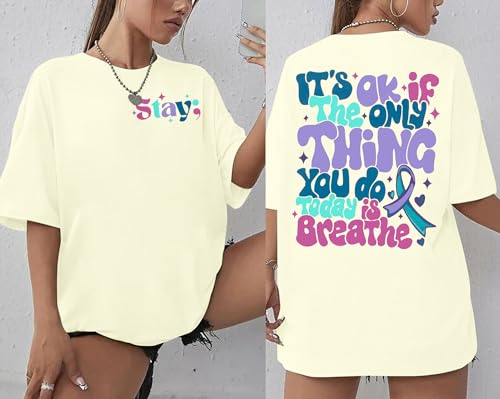 FASHGL Mental Health Matters Shirt Women 988 Suicide Prevention T-Shirt Funny Therapist Psychologist Tee Tops2