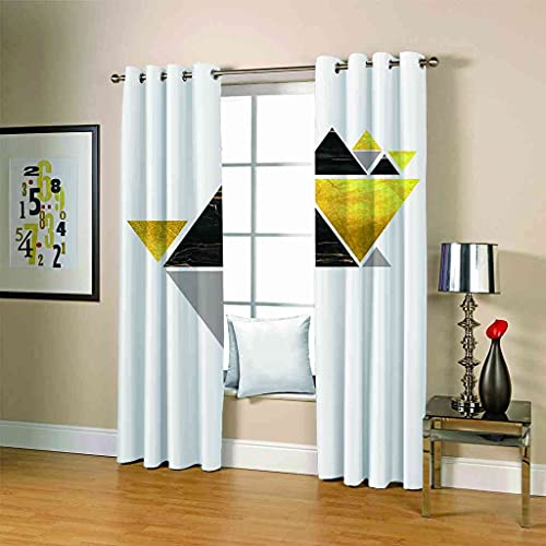 Rideaux de Fenêtre pour Chambre et Cuisine Moderne 3D Triangle d'or - 3