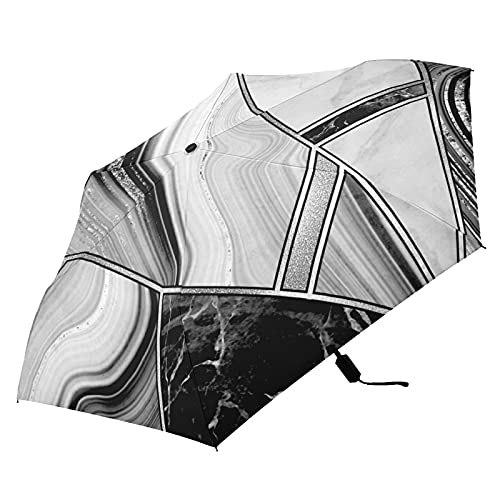 Parapluie pliant léger marbre et motifs géométriques pour le quotidien