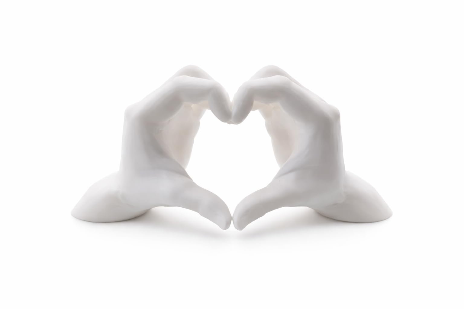Heart Hands Sculpture Decorative Ornament β Modern Matte White Hand Heart Home Decor Gift β 22 x 7 x 10cm