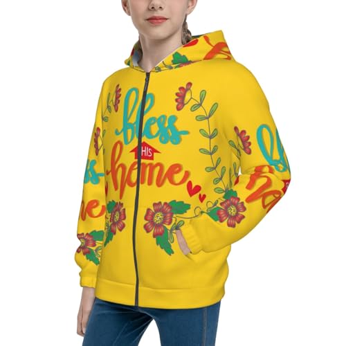 Blooming Sunflower Field Kid Hoodies Boys Zip Up Sweatshirts Girls Pullover with Pocket