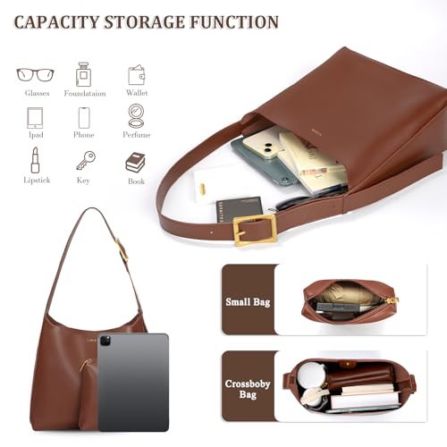 Bolso Tote de Mujer en Cuero Vegano Marrón ICOLRAE miniatura 5