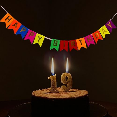 Image of Wanna Party Multicolor Happy Birthday Banner,Rainbow Bunting Banner for Kids and Adults for Happy Birthday Decoration Items for Kids (Cardstock)