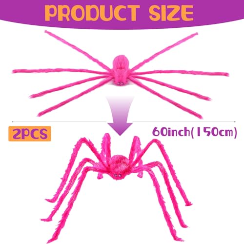 Wymulot Halloween Giant Hairy Spider Decorations (2 Styles) - image 2