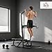 Imagen de HOMCOM Estación de Musculación Torre de Entrenamiento Altura Ajustable con Barra de Dominadas y Banco Plegable para Fitness en Casa Gimnasio Carga 150 kg 99x178x230 cm Negro