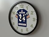 W. PAYTON 34 CHICAGO N F L FOOTBALL LEGEND JERSEY THEMED GLOW IN THE DARK WALL CLOCK (10 Inch Wall Clock)