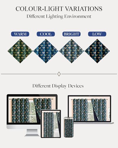 Image of Cloth Fusion Printed 100% Blackout Door Curtains 7 Feet Long Set of 2