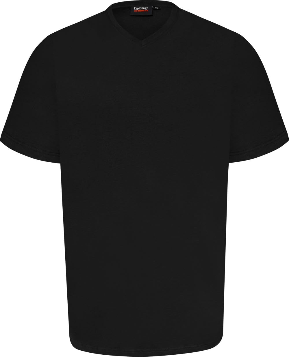 Espionage Mens Short Sleeve Essential V-Neck T-Shirt - Black - 5XL