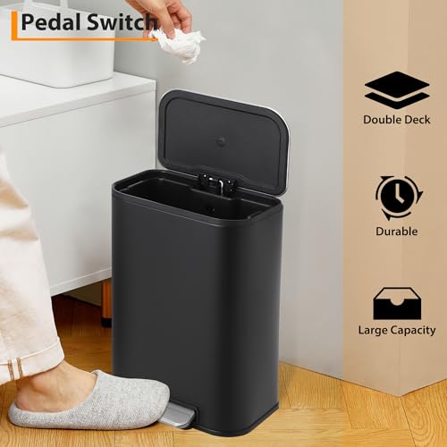 Caneca de basura de acero inoxidable 20L con tapa suave miniatura 4