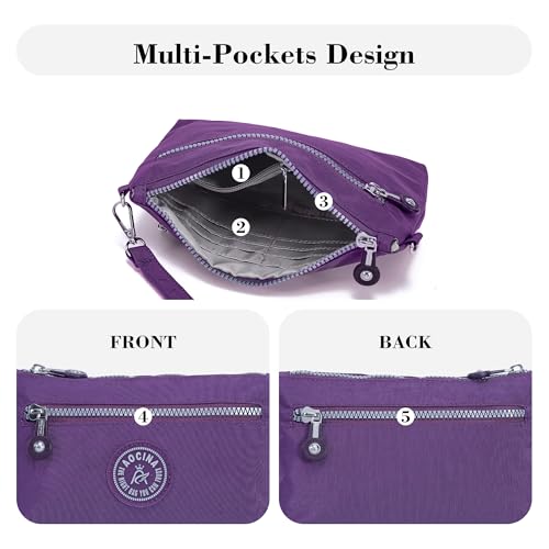 Image of Small Wristlet Wallets for Women Nylon RFID Cross body bag | Cell Phone Purse with Built-In Card Slots for Daily Outings