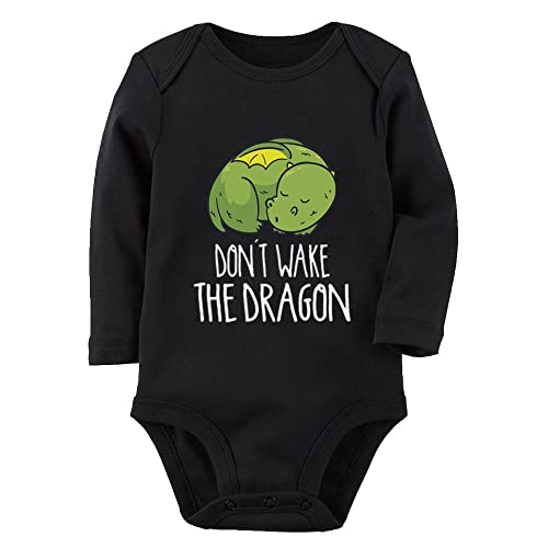 Image of Poemsimai Don't Wake The Dragon Baby Boy Girl Onesie Newborn Organic Bodysuit Romper