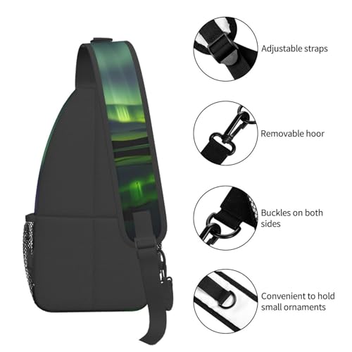 Bolso cruzado sling Dark Northern Lights para viajes y senderismo miniatura 5