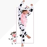 kuh kostüm braun 【Cute Kuh Kostüm Kinder 】- Act Tier ist ein Favorit jedes Kindes, lebhafter Hut, geschnittene Nase und rosa Bauch, echten Schwanz und realistische Kuhfigur, Holen Sie sich eine lassen Sie Ihre Kinder echte Kuh werden!