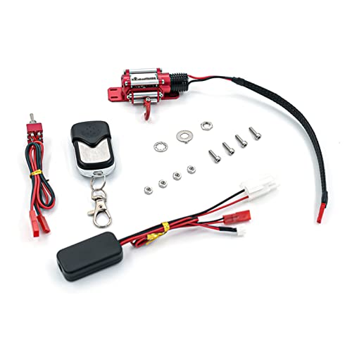 aqxreight Cabrestante de Control Remoto con Reemplazo del de Control Remoto para 1/10 1/8-4 Axial SCX10 90046 RC4WD D90 KM2 Entretenimiento de Trabajo Inalámbrico para Automóvil para 45665