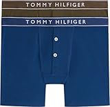 Tommy Hilfiger 2p Button Fly Boxer Um0um03879 Slip, Grey (Blu Jean/Army GRN), XL Homme