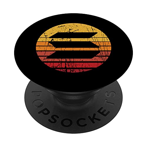 Solana SOL Retro Crypto HODL Criptomoneda Solana PopSockets PopGrip Intercambiable