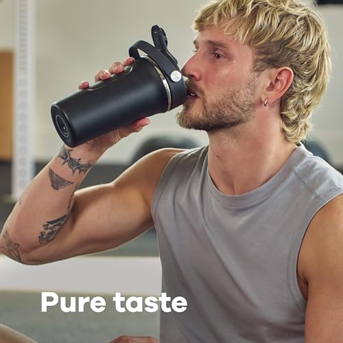 Hydro Flask Shaker Bottle – Insulated Stainless Steel Gym Bottle for Pre Workout & Protein 24 Oz Agave Green image 7