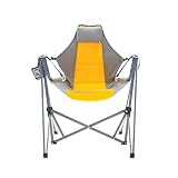 Stream Design Portable Swing Hammock Chair | Foldable Recliner Rocking Lounger with Headrest and Dri