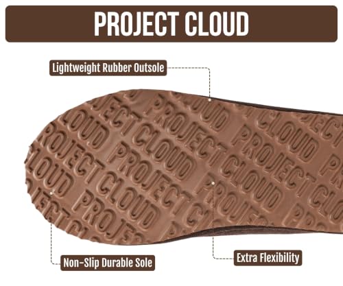 Image of Project Cloud 100% Genuine Leather Shearling Slippers for Women (Nerita) | Australian Fur Lining Memory Foam Insole Non Slip EVA Sole Fuzzy Plush House Shoes Warm Cozy Indoor Footwear Everyday Comfort