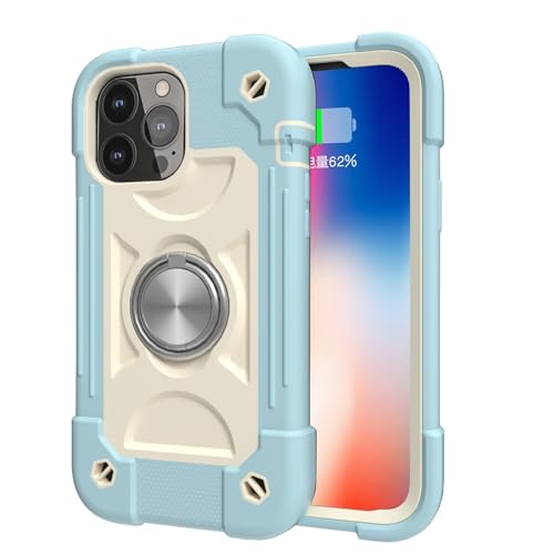 Coque iPhone 17 Pro Max antichoc bleu avec anneau support fini les chutes d'écran