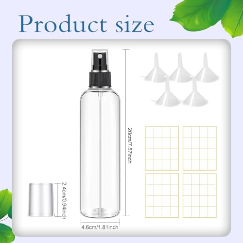 48 Pcs 8 oz Plastic Spray Bottles Refillable Mist Sprayer with Spray Cap Classic Fine Mist Spray Bottles Clear Empty Plastic Travel Bottles for Oils Travel Perfumes Essential (Black,White)2