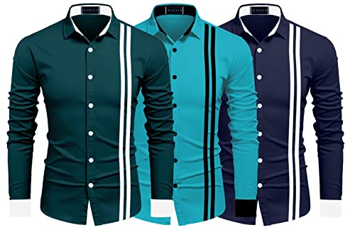 FINIVO FASHION Men Combo Cotton Regular Fit Casual Shirt Pack of 3