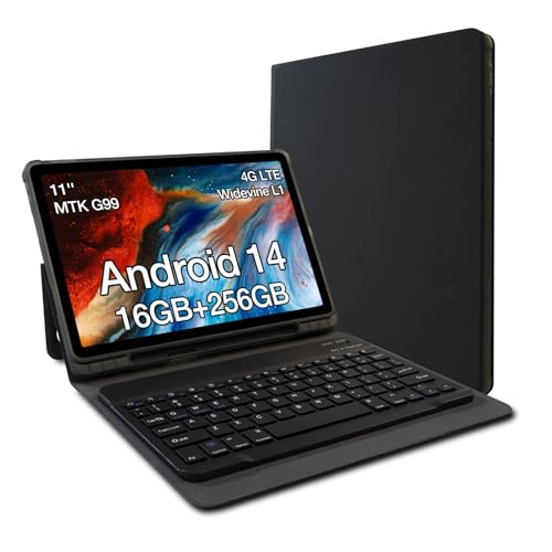AGM PAD P2 Android 14 Tablet mit Tastatur (2024), 16GB+256GB/2TB, 11 Zoll FHD Display,G99, Dual SIM, 50MP+8MP/Widevine L1/GPS/Kompass/OTG 16GB+256GB (