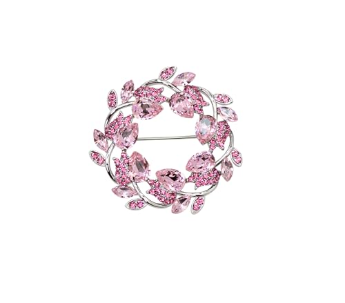 Image of Faship Gorgeous Rhinestone Crystal Floral Wreath Brooch Pin