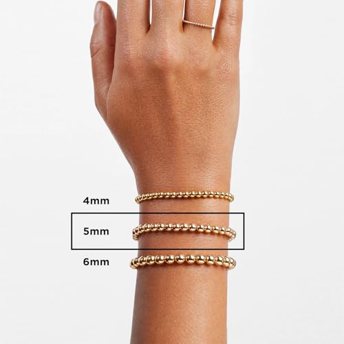 Initial Pisa Stretch Bracelet - Personalized Gold-Plated Bracelet for Women, Beaded Initial Bracelet, Stacking Bracelet, Custom Ball Bracelet, Trendy Jewelry2