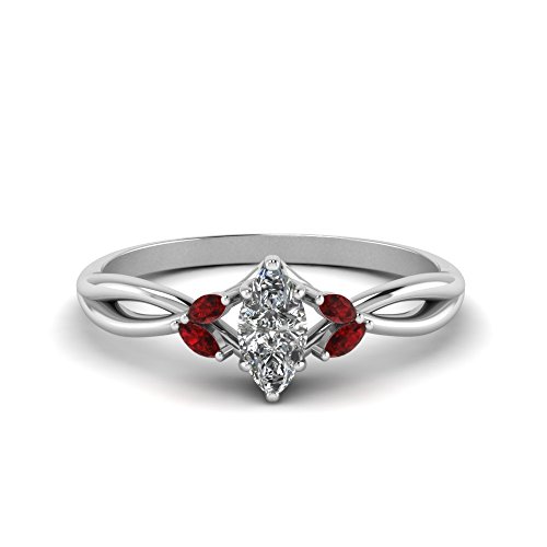 Image of Choose Your Gemstone Marquise Cut Twisted Petal Diamond CZ Ring sterling silver Marquise Shape Split Shank Engagement Ring for Women, Girls and Ladies US Size 4 to 12