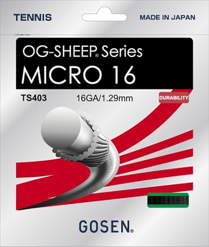 GOSEN OG-Sheep Micro, 16 Black 40' All-Round Performance, Synthetic Tennis String