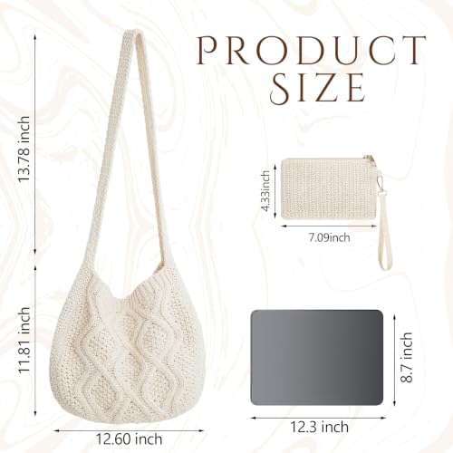 Bolso de crochet para mujer con billetera de pulsera miniatura 4