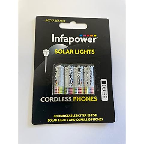 Infapower 1.2v 400mAh pack of 4 x 2/3AAA rechargeable for Solar Lights Cover