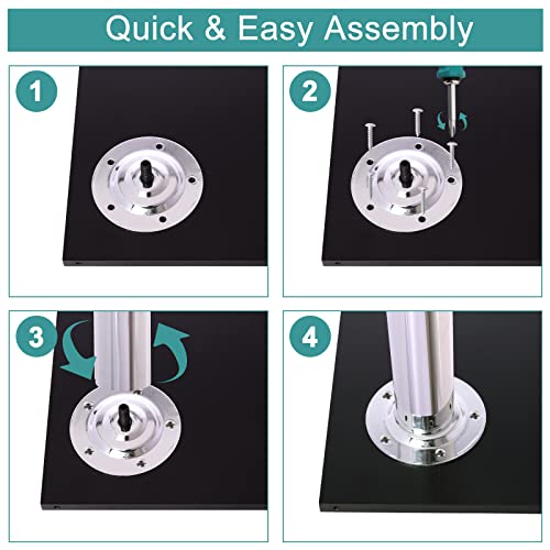 Meetwarm 28 Inch Tall Height Adjustable Metal Office Table Legs, 50Mm Diameter, Kitchen Dinner Desk Furniture Leg Set, Set Of 4 thumb #3