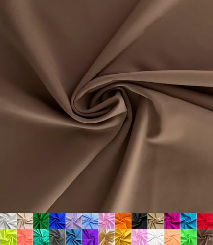 Nylon Spandex Fabric | 80% Nylon, 20% Spandex | Swimwear, Activewear Fabric | 4-Way Stretch | Sports, Dance, Yoga (Brown, 1 Yard)