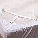 KEELYY Clip Lenzuola, 8 Pezzi(15cm-100cm) Bretelle Elasticizzate Regolabili, Cinghie Elastici con Clip in Metallo per Fissaggio Angoli Lenzuola, coprimaterassi, Letto o Divano - Bianco
