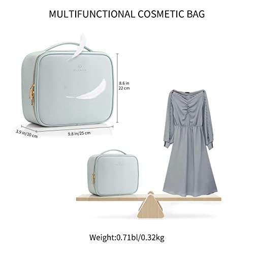 Vlando Makeup Cosmetic Case Organizer (Blue) + Rollie Portable Jewelry Roll (Green) #TOP3