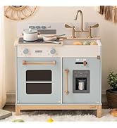 ROBUD Wooden Play Kitchen for Kids, Toy Oven Kids Kitchen Accessories ...