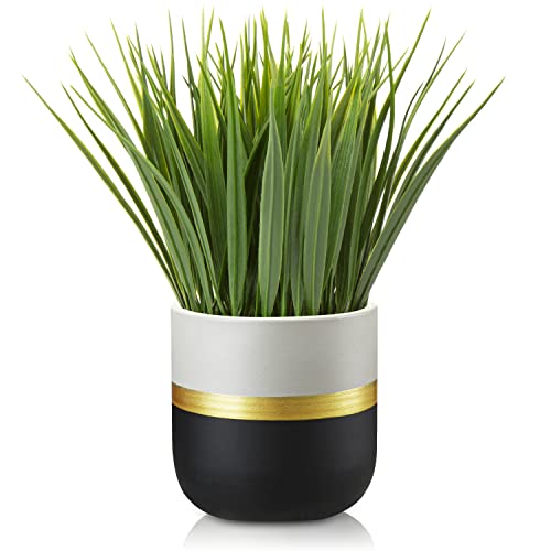 Artificial Plants Small Faux Plant Decor Fake Potted Plant Faux Plants In Pots Fake Grass Pot For Home Table Office Desk Room Bathroom House Indoor Decorative Gifts #TOP3
