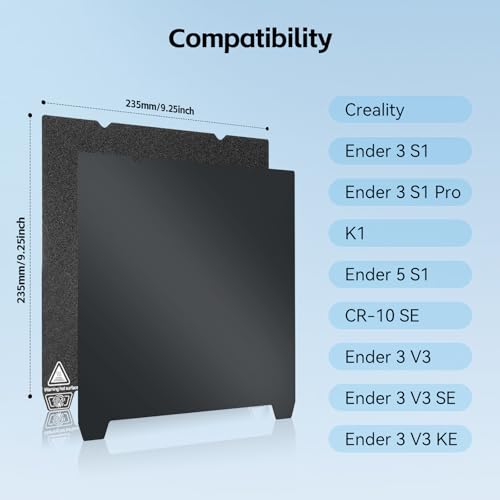 UniTak3D Ender 3 V3 SE KE Double Sided PEI Build Plate 235 * 235mm Druckplatte,Smooth+Textured Druckbett,Flexible Spring Bed Plate for Creality K1/K1C,Ender 3/3 Pro,Ender 3 V2/V2 Neo 3D Drucker – Bild 3