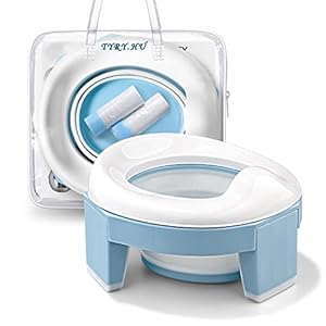 Toilettensitz Kinder,Töpfchen Training Sitze,Reisetöpfchen 3-IN-1 Unterwegs Potty Training Seat Baby Faltbare Tragbar…