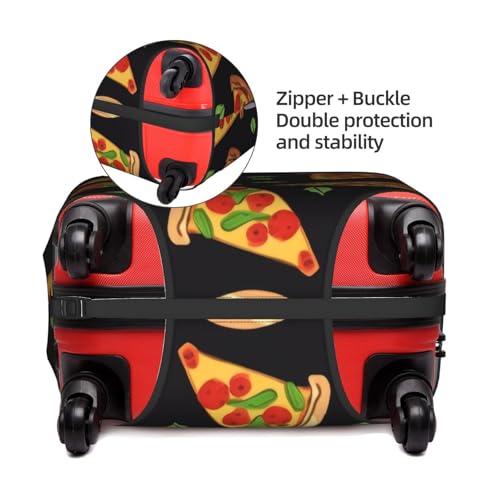 Tasty Pizza Printed Luggage Cover Elastic, Washable, Universal Fit 18-32 Inch Travel Suitcase Cover Easy To Identify4