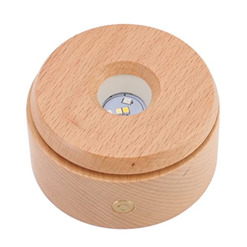 Base de arte 3D en madera con soporte giratorio y USB 4