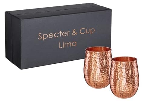 Specter Lima Lot de 2 gobelets en cuivre 100 % cuivre pur 500 ml
