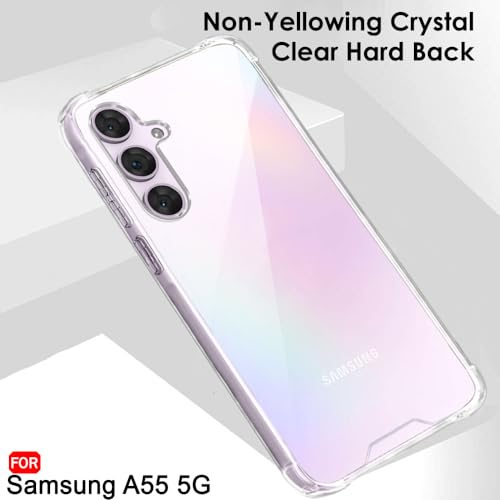 Image of TheGiftKart Crystal Clear Back Cover Case for Samsung Galaxy A55 5G | 360 Degree Protection | Shock Proof Design | Transparent Back Cover Case for Samsung Galaxy A55 5G (PC & TPU, Transparent Bumper)