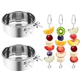 VOXGET 2 Pcs Bird Feeder Bowls with 3 Pcs Food Holder for...