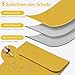 HYZUO 13.3-14 Inch Laptop Sleeve for MacBook Pro 14 M5/M4/M3/M2/M1 Pro/Max 2026-2021, 13.3" MacBook Air/Pro, 13.5-13.8 Surface Laptop, HP Envy 13, Faux Suede Leather Case with Pouch, Olive Yellow