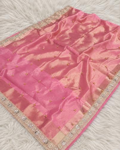 THREADS GALLERY pink tissue silk ghungroo saree – image 2
